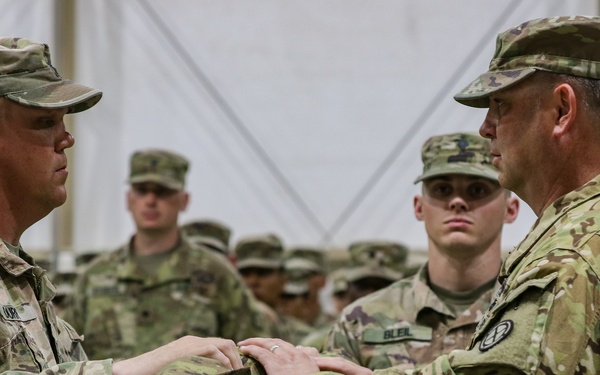 Army National Guardsmen transfer responsibility of the OIR/OSS aviation support mission