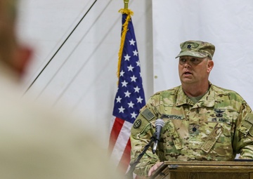 Army National Guardsmen transfer responsibility of the OIR/OSS aviation support mission