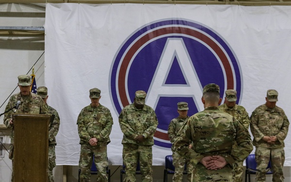 Army National Guardsmen transfer responsibility of the OIR/OSS aviation support mission