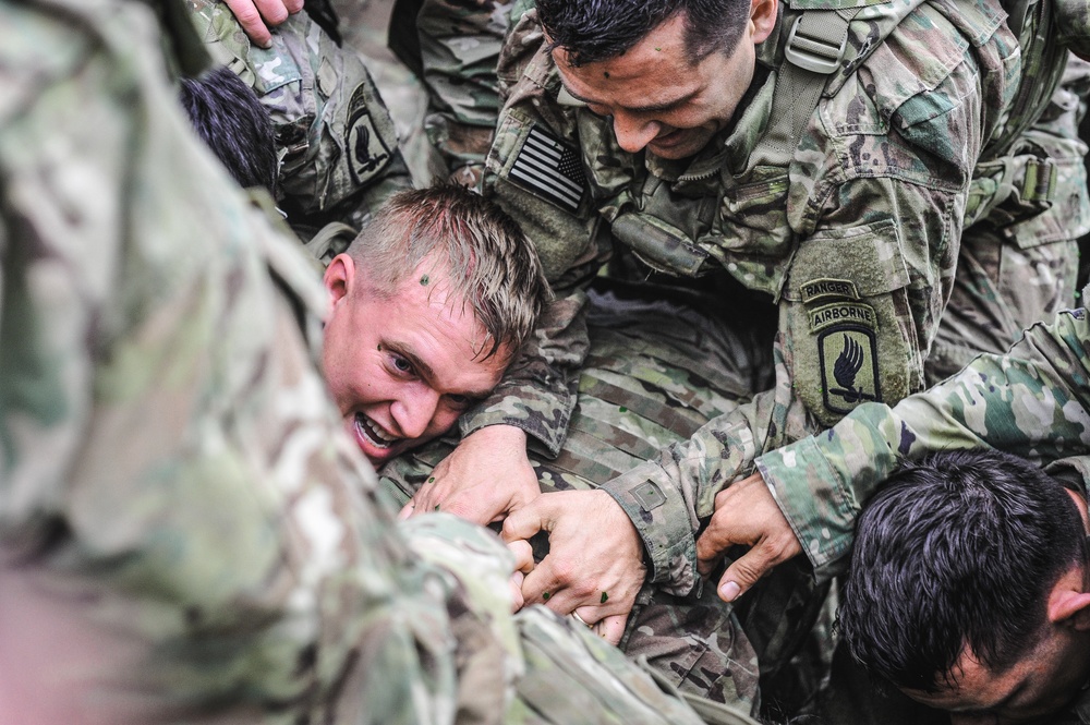 Sky Soldiers wrestle for prize