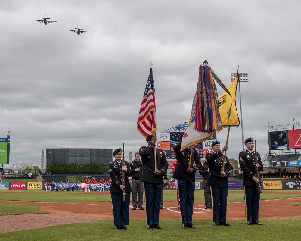 Military members celebrated at Slugger Field