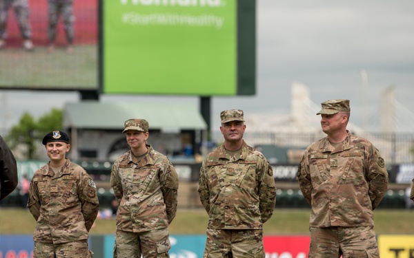 Military members celebrated at Slugger Field
