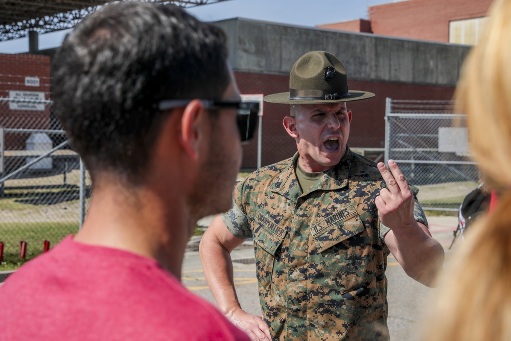 NASCAR drive Kyle Larson visits MCRD Parris Island