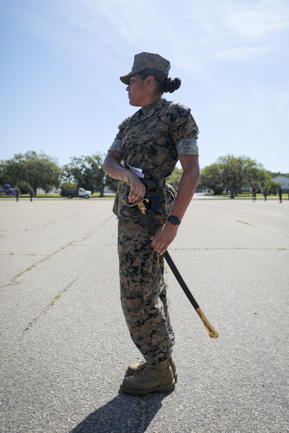 Drill Instructor School candidates practice close order drill