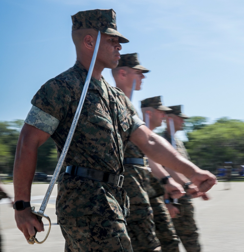 Drill Instructor School candidates practice close order drill