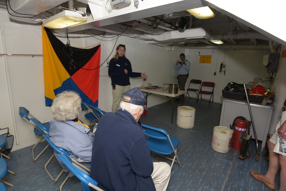Showcasing educational programs aboard a Battleship
