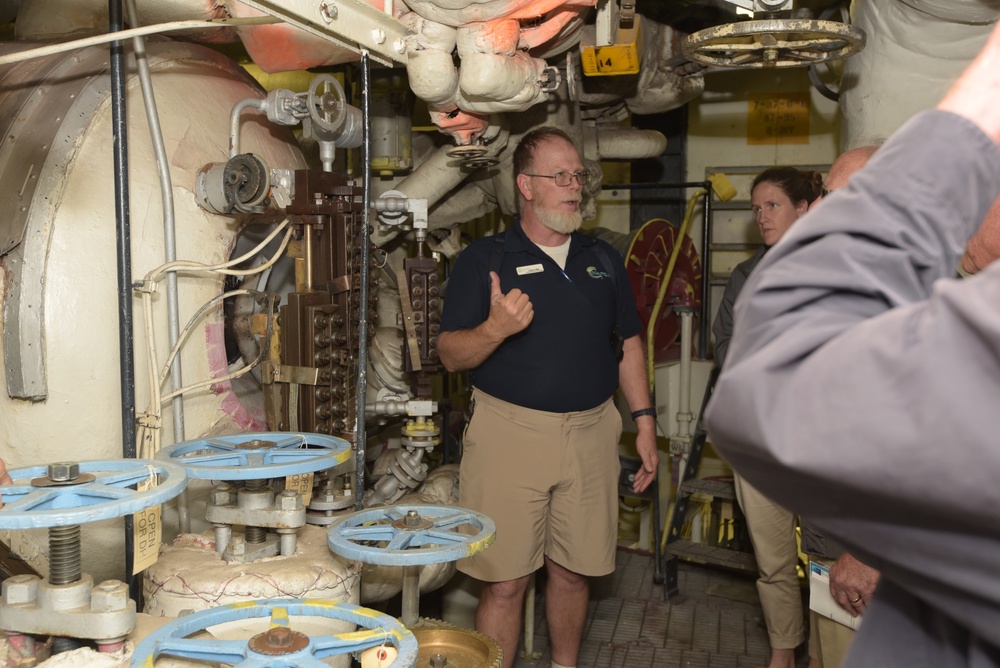 Engine room spaces aboard the Battleship Wisconsin