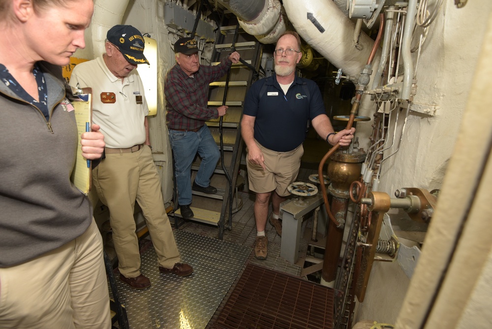 Engine room spaces aboard the Battleship Wisconsin