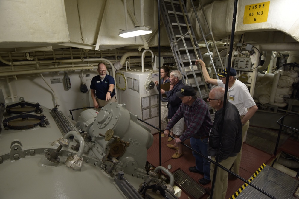 Reduction gear space aboard the Battleship Wisconsin