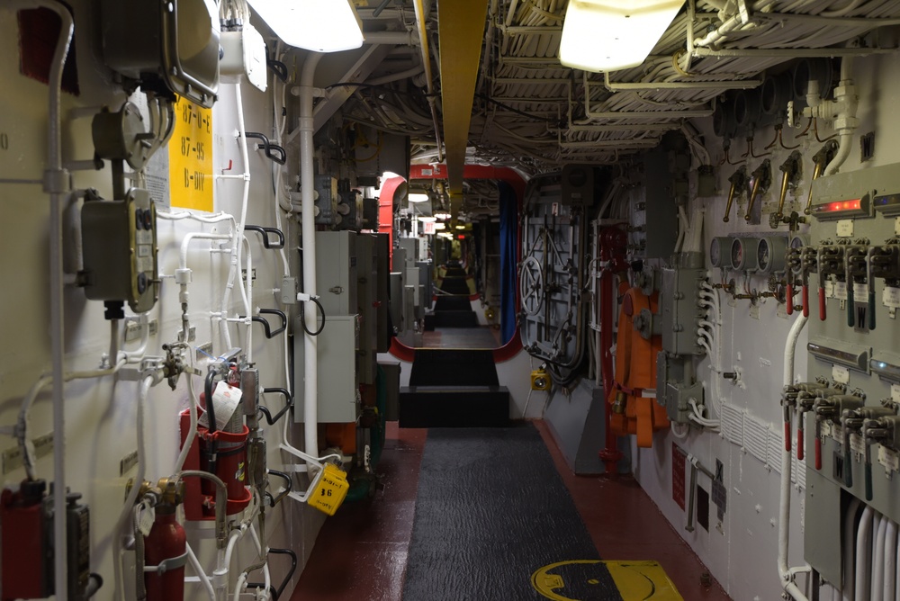 The Broadway corridor aboard the Battleship Wisconsin