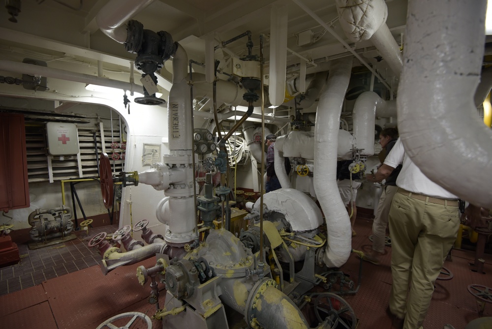 Engine room spaces aboard the Battleship Wisconsin