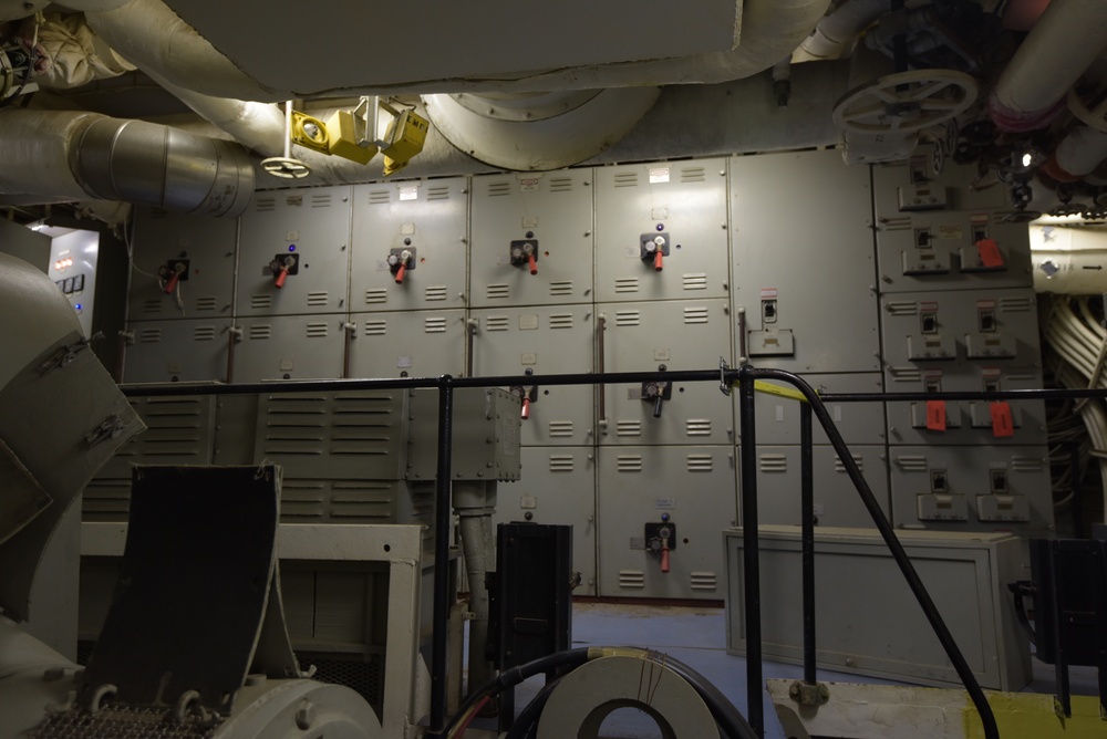 Engine room spaces aboard the Battleship Wisconsin