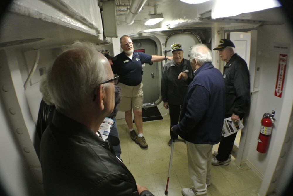 Entering Combat Engagement Center aboard the Battleship Wisconsin