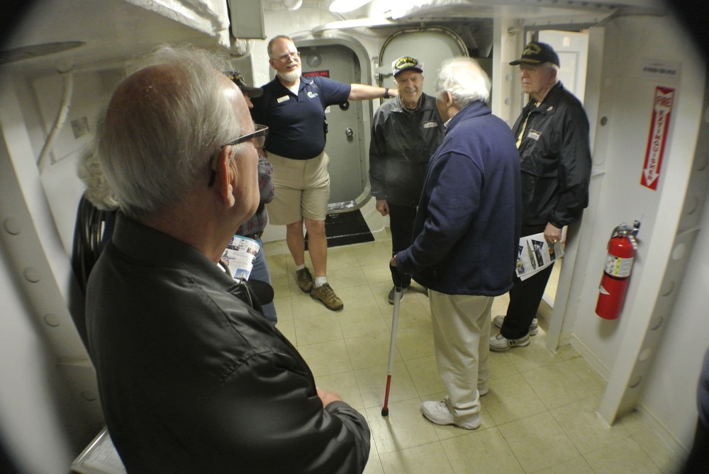 Entering Combat Engagement Center aboard the Battleship Wisconsin