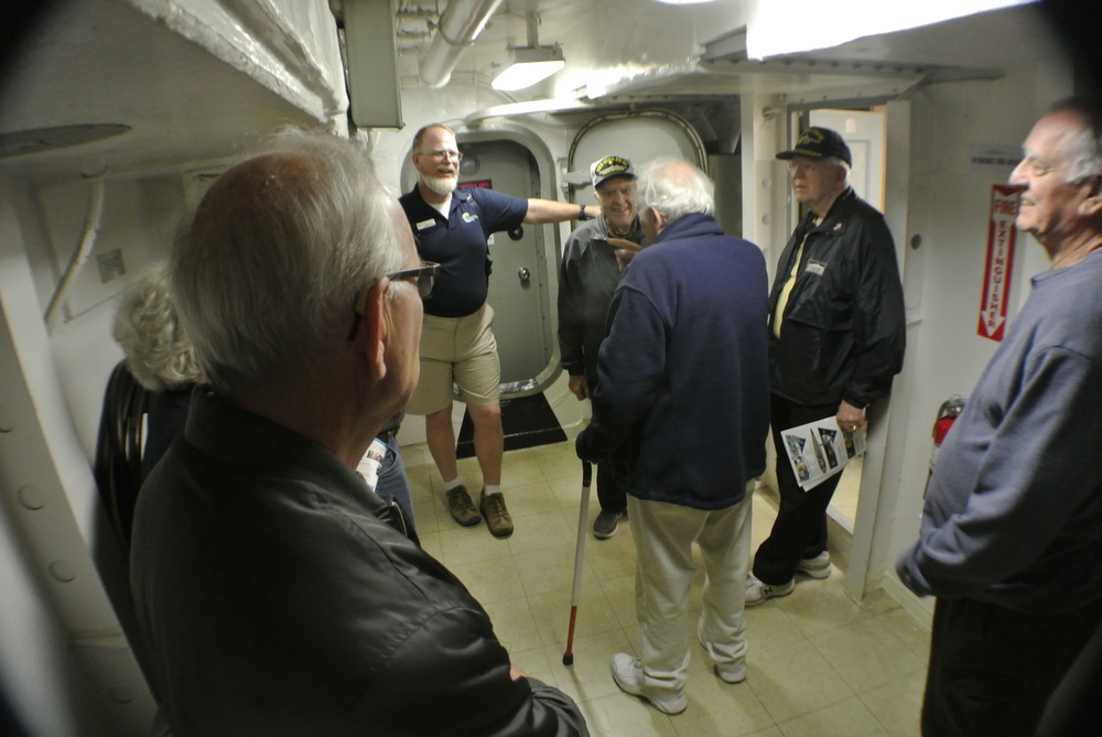 Entering Combat Engagement Center aboard the Battleship Wisconsin