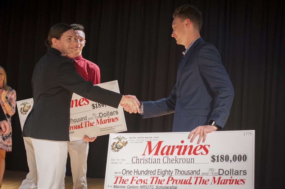 Two Fort Dorchester High School students accept NROTC Marine Option Scholarship