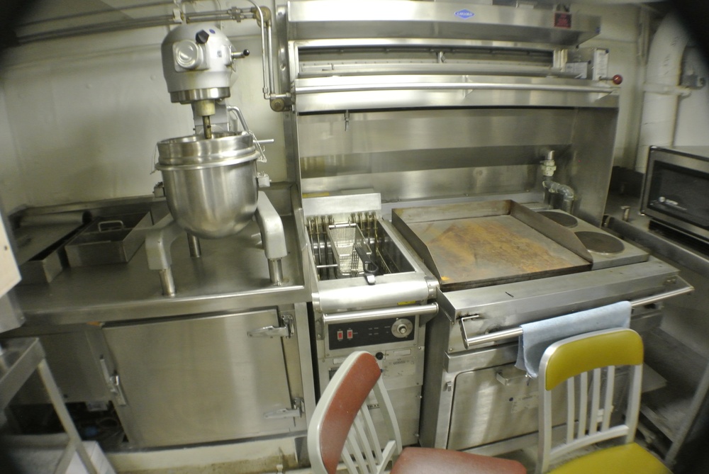 Captains galley aboard the Battleship Wisconsin