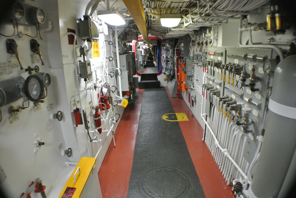 Broadway corridor aboard Battleship Wisconsin