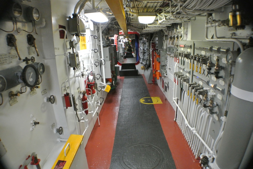 Broadway corridor aboard Battleship Wisconsin