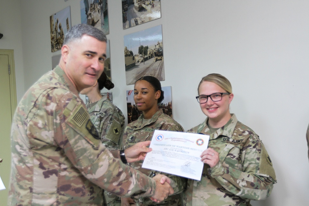 184th Sustainment Command’s Combat Patch Ceremony