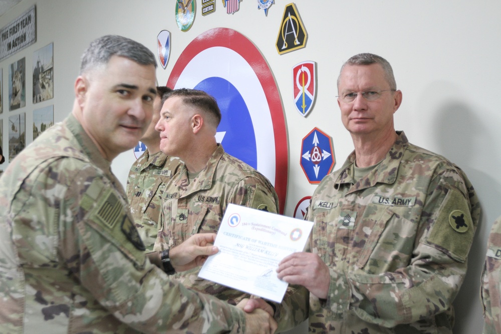 184th Sustainment Command’s Combat Patch Ceremony