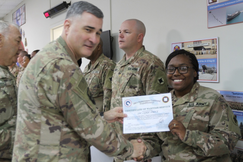 184th Sustainment Command’s Combat Patch Ceremony