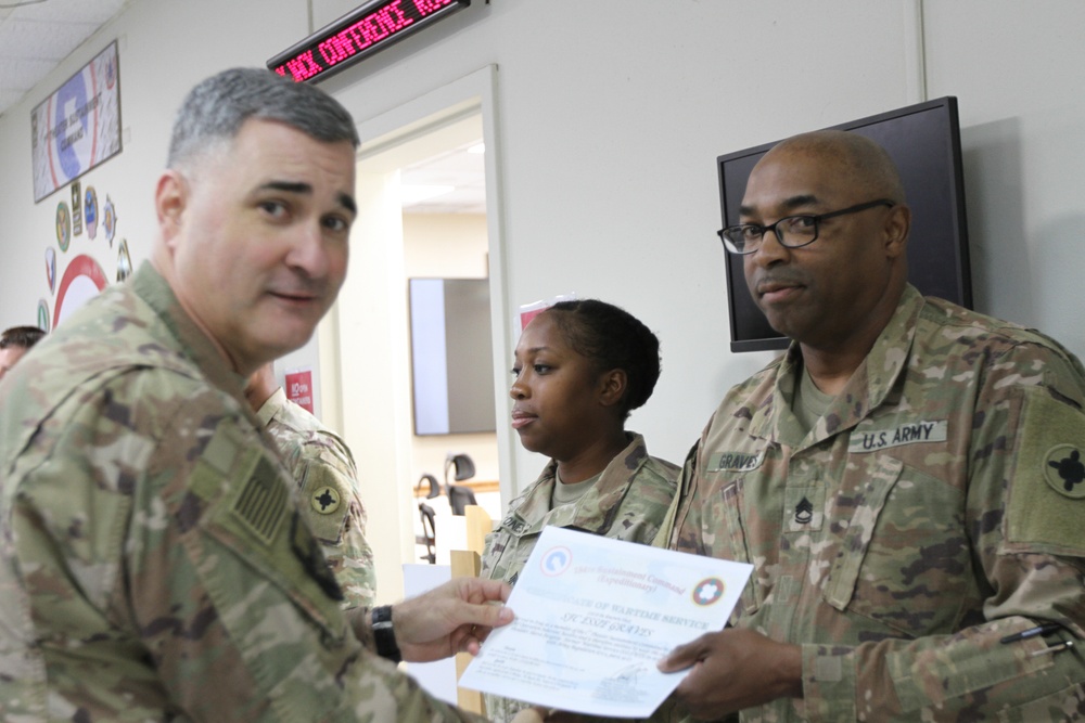 184th Sustainment Command’s Combat Patch Ceremony