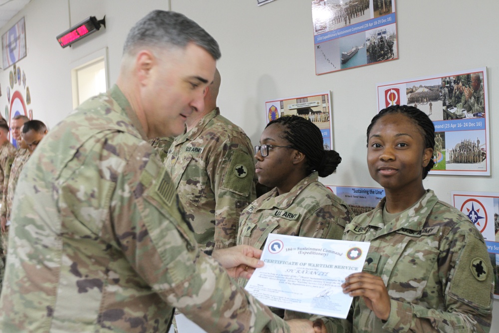 184th Sustainment Command’s Combat Patch Ceremony