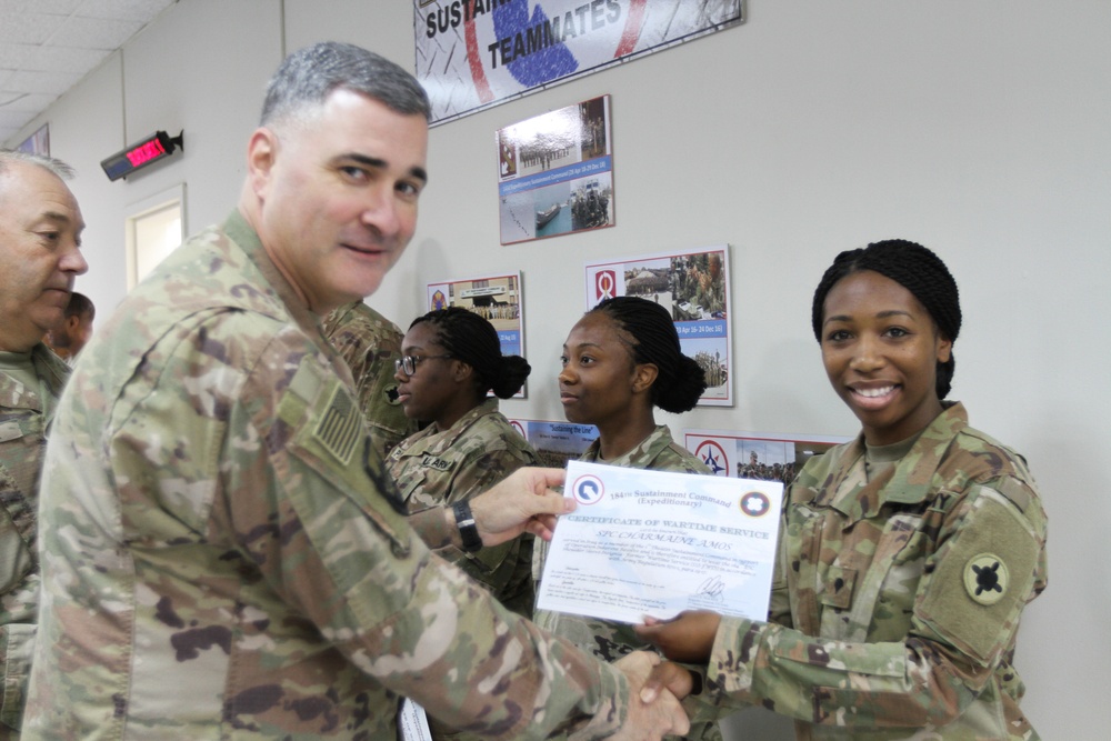 184th Sustainment Command’s Combat Patch Ceremony