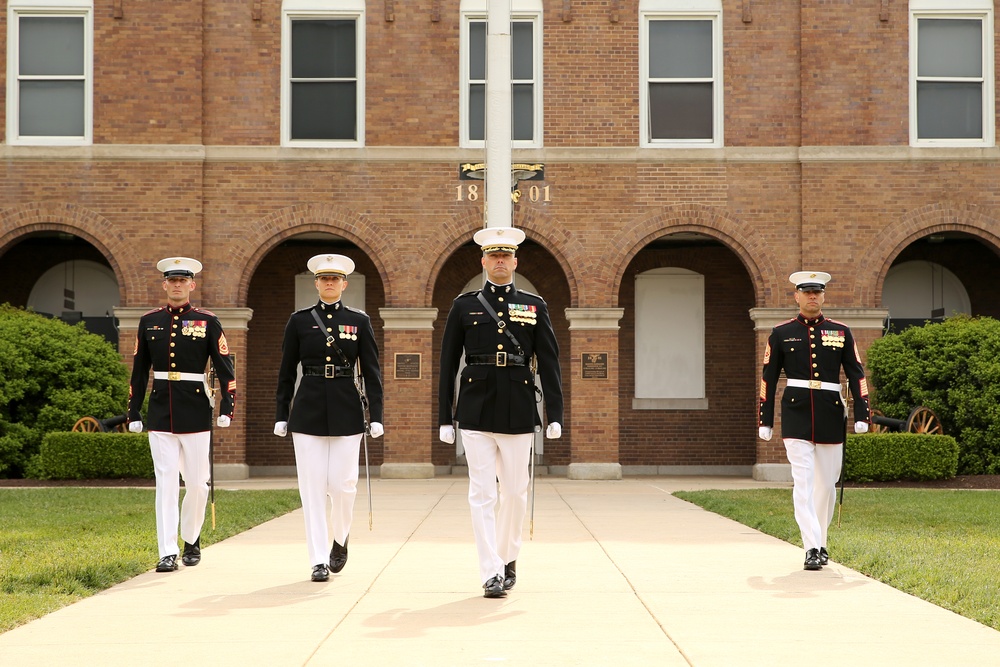 Barracks Marines conduct Full Honors Arrival Ceremony in honor of Commandant General Royal Marines