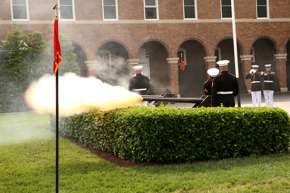 Barracks Marines conduct Full Honors Arrival Ceremony in honor of Commandant General Royal Marines