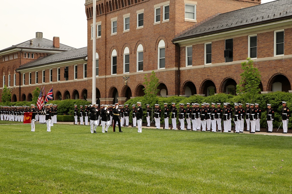 Barracks Marines conduct Full Honors Arrival Ceremony in honor of Commandant General Royal Marines