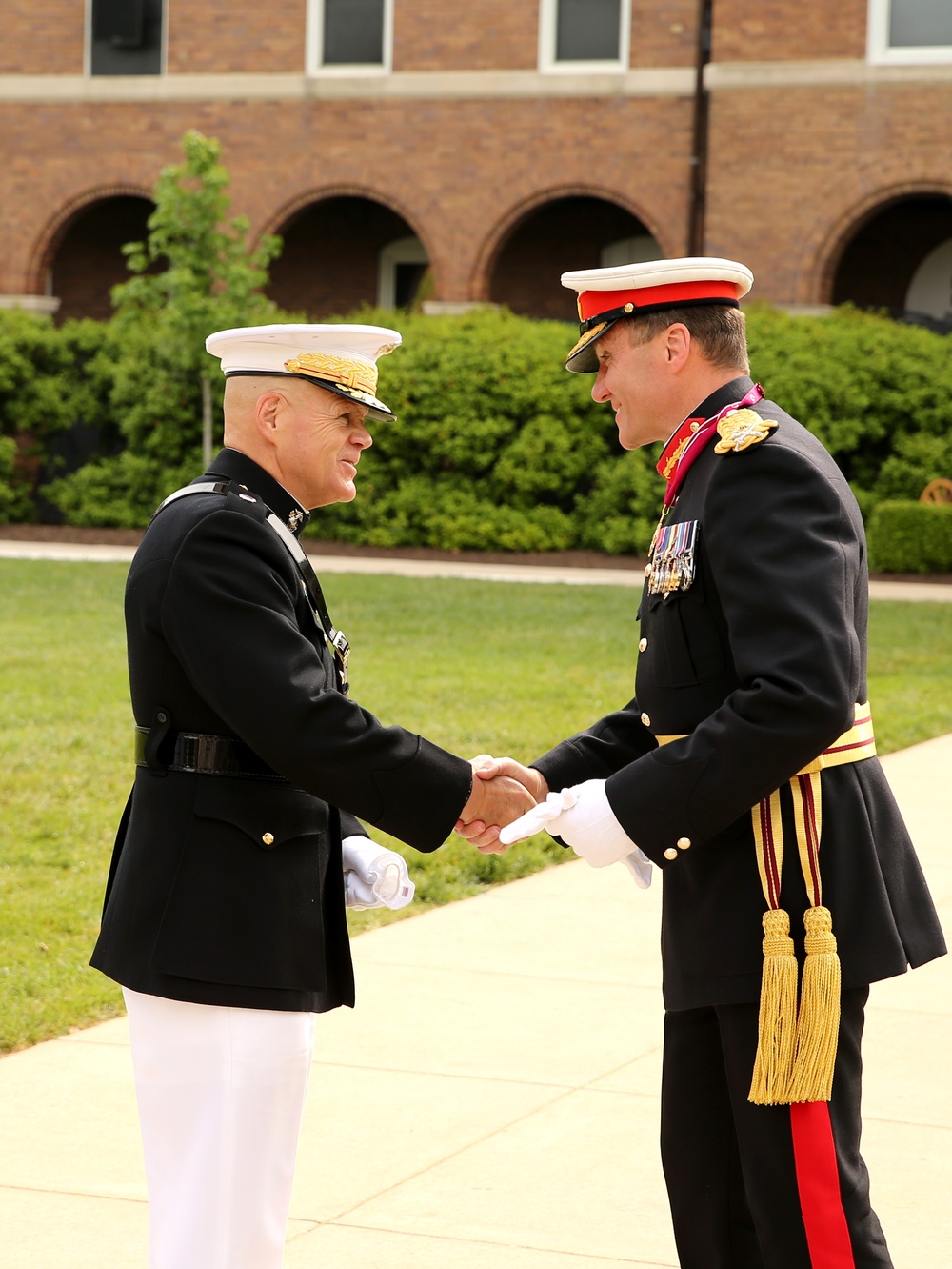 Barracks Marines conduct Full Honors Arrival Ceremony in honor of Commandant General Royal Marines