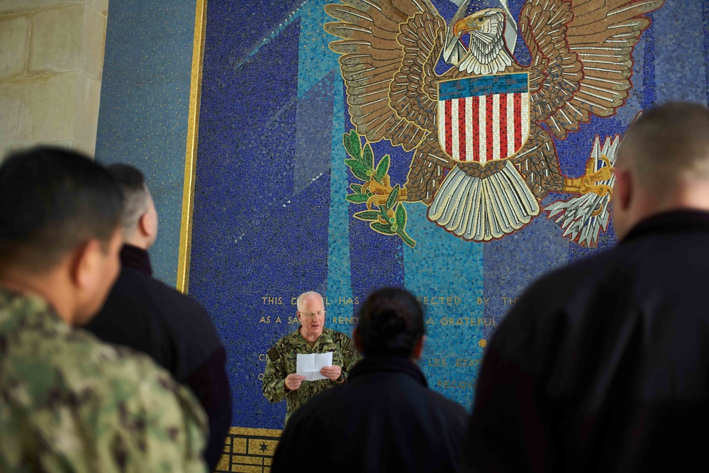 U.S. Sailors visit the Rhone American Cemetery