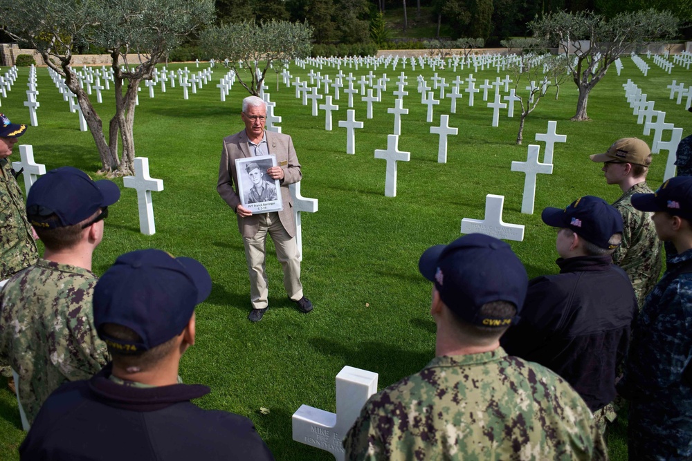 U.S. Sailors visit the Rhone American Cemetery