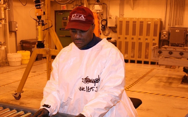 Munitions handler with M23 VX land mine