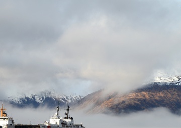 Coast Guard cutters and otters in Kodiak, Alaska