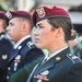 Paratrooper stands in formation