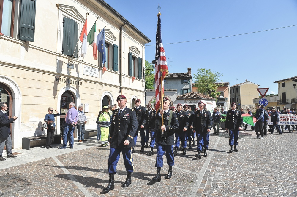 Sky Soldiers march through town