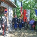 Paratroopers stand at memorial