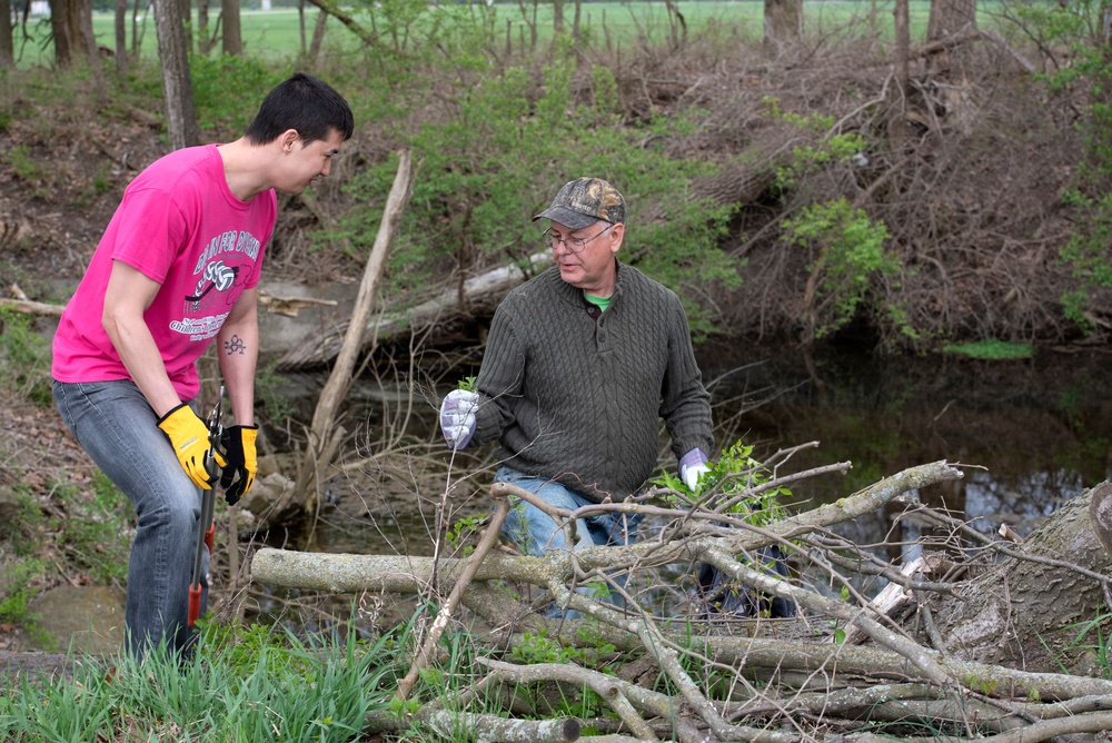 The 88th Civil Engineer Group environmental branch kick off Earth Day