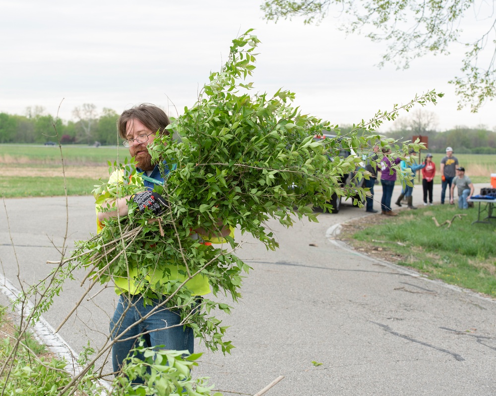 The 88th Civil Engineer Group environmental branch kick off Earth Day