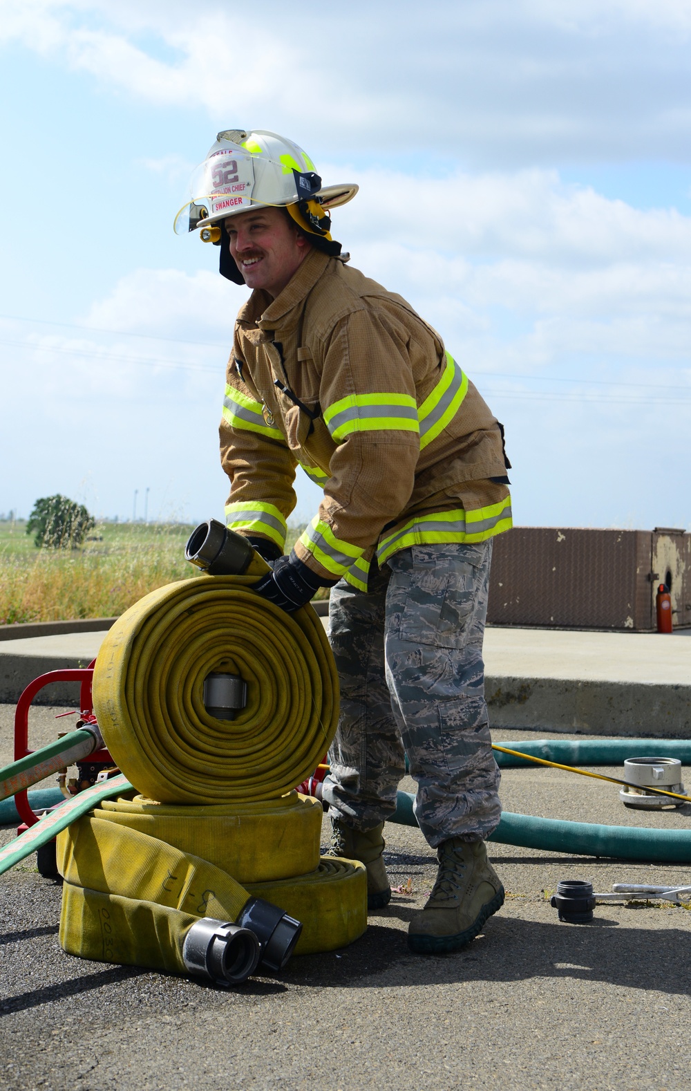 9th CES fire fighters test, certify firehoses