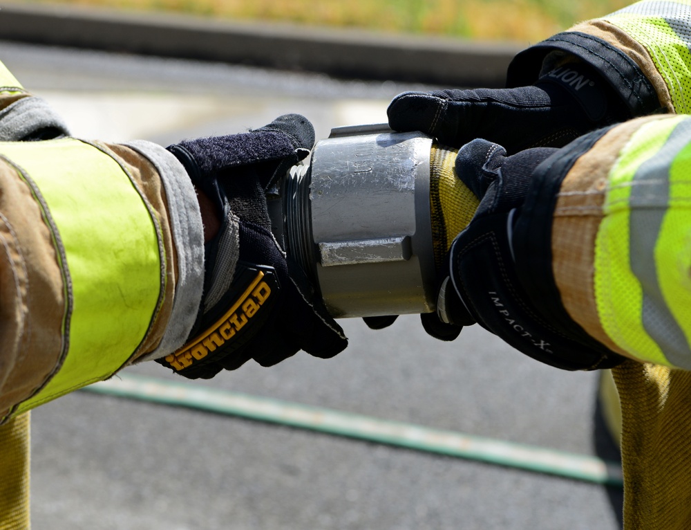 9th CES fire fighters test, certify firehoses
