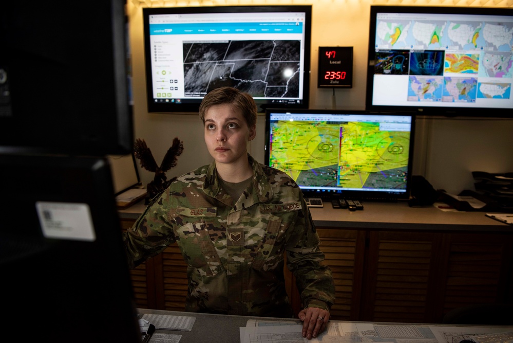 Staff Sgt. tracks the weather