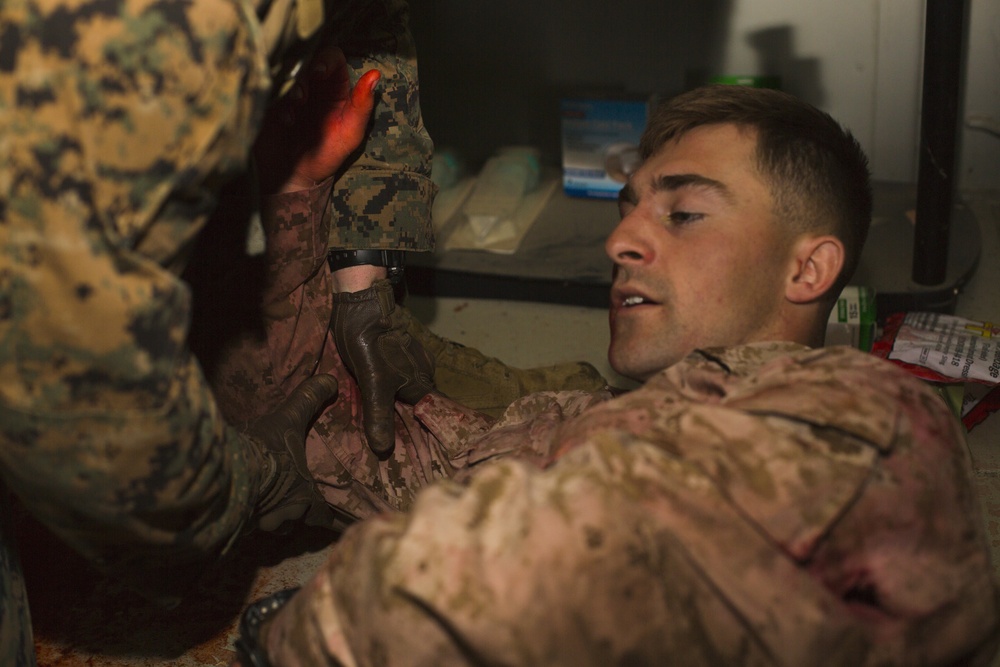 U.S. Marines and Sailors participate in Tactical Combat Casualty Care training