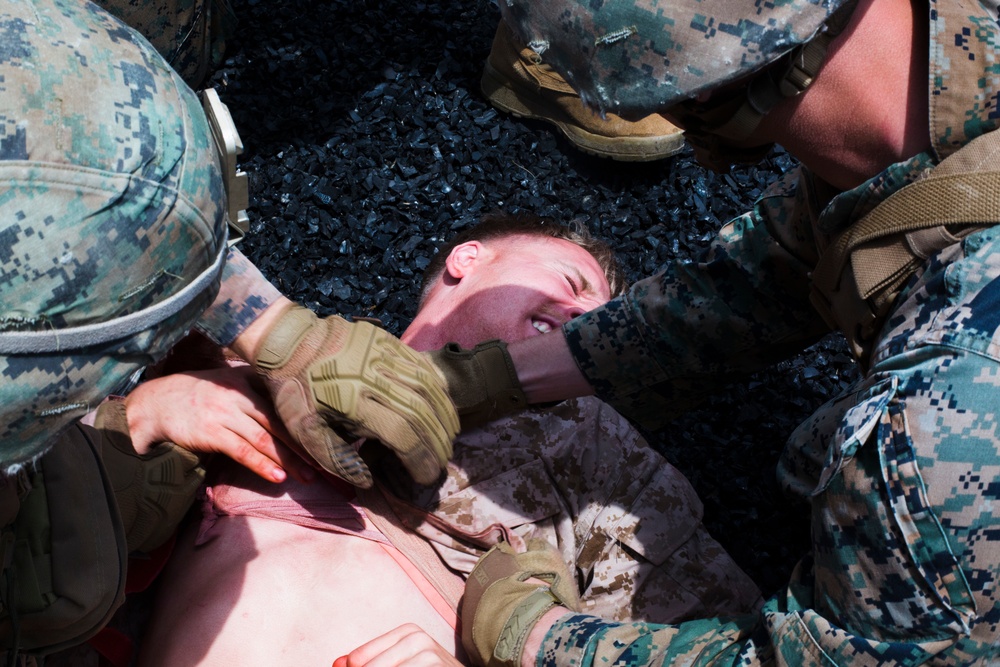 U.S. Marines and Sailors participate in Tactical Combat Casualty Care training