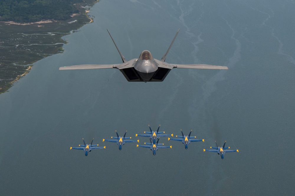 Blue Angels Fly With Raptors