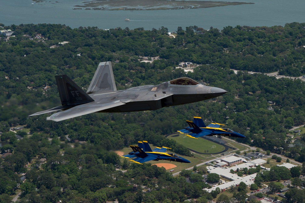 Blue Angels Fly With Raptors