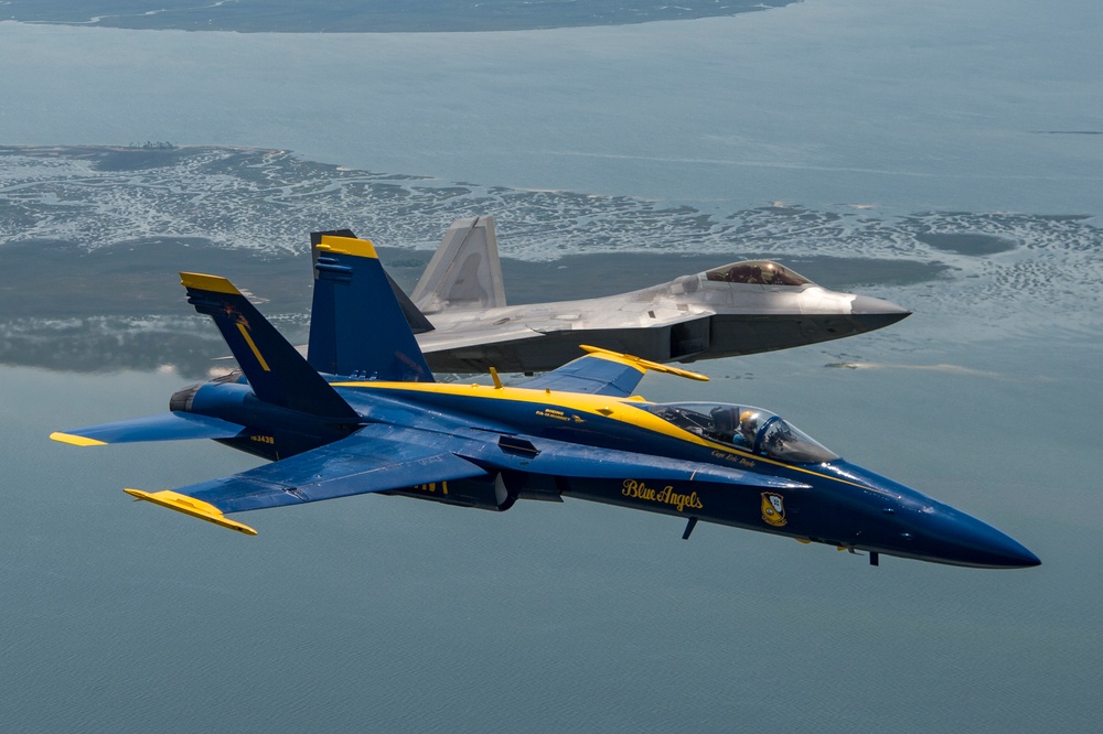 Blue Angels Fly With Raptors